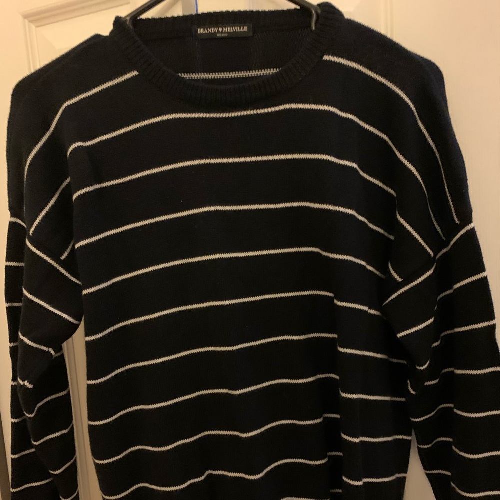 Brandy Melville striped blue and white sweater